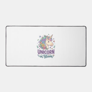 Unicorn in Bloom Bold Typography Print on Demand D Desk Mat