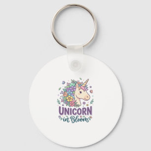Unicorn in Bloom Bold Typography Print on Demand D Key Ring
