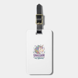 Unicorn in Bloom Bold Typography Print on Demand D Luggage Tag