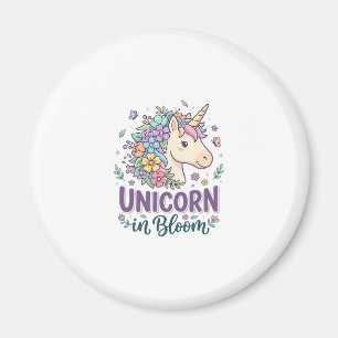 Unicorn in Bloom Bold Typography Print on Demand D Magnet