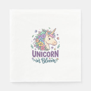 Unicorn in Bloom Bold Typography Print on Demand D Napkin