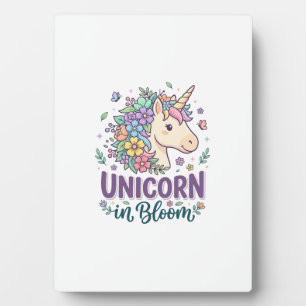 Unicorn in Bloom Bold Typography Print on Demand D Plaque