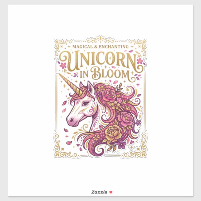 Unicorn in Bloom Stylish Zazzle Design_1 (Sheet)