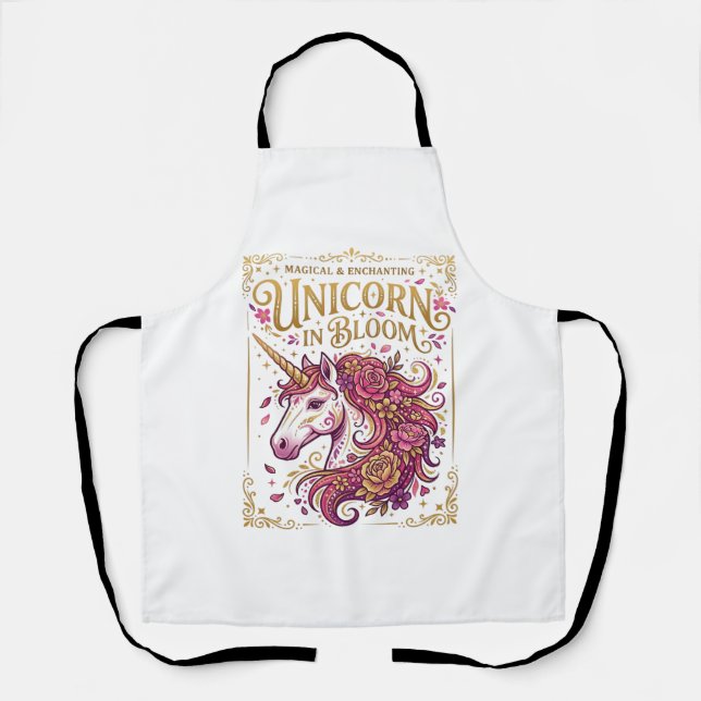 Unicorn in Bloom Stylish Zazzle Design_1 Apron (Front)