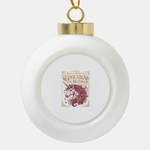Unicorn in Bloom Stylish Zazzle Design_1 Ceramic Ball Christmas Ornament