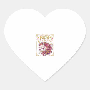 Unicorn in Bloom Stylish Zazzle Design_1 Heart Sticker