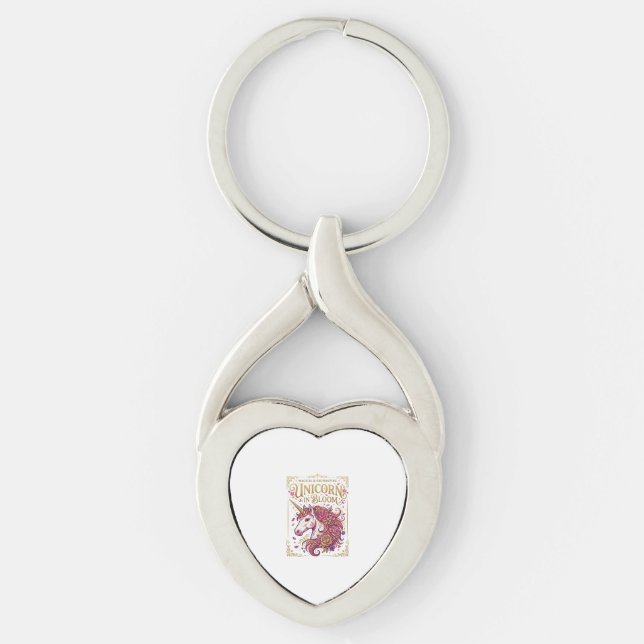 Unicorn in Bloom Stylish Zazzle Design_1 Key Ring (Front)