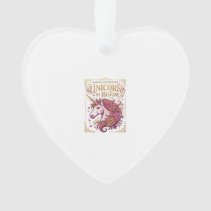 Unicorn in Bloom Stylish Zazzle Design_1 Ornament