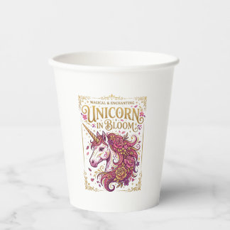 Unicorn in Bloom Stylish Zazzle Design_1 Paper Cups