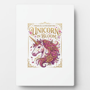 Unicorn in Bloom Stylish Zazzle Design_1 Plaque
