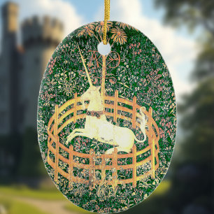 Unicorn In Captivity Ceramic Tree Decoration