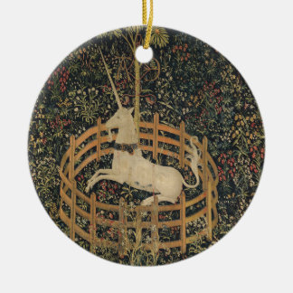 Unicorn in Captivity Ceramic Tree Decoration