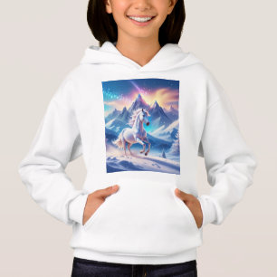 Unicorn in Majestic Snowy Mountains