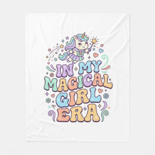 Unicorn In My Magical Girl Era Kawaii Sticker and  Fleece Blanket