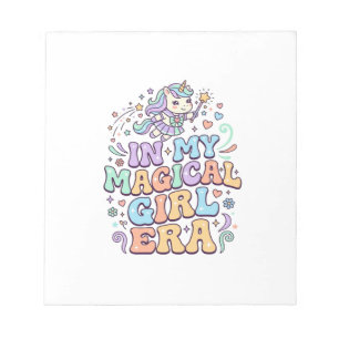 Unicorn In My Magical Girl Era Kawaii Sticker and  Notepad