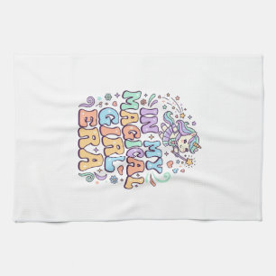 Unicorn In My Magical Girl Era Kawaii Sticker and Tea Towel
