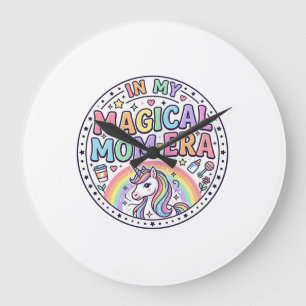 Unicorn In My Magical Mom Era Funny Shirt Graphic_ Large Clock