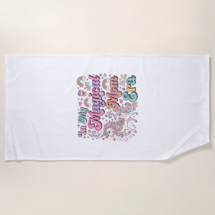 Unicorn In My Magical Mum Era Kawaii POD Artwork_1 Beach Towel