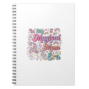 Unicorn In My Magical Mum Era Kawaii POD Artwork_1 Notebook