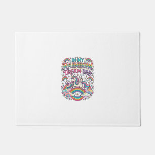 Unicorn In My Rainbow Dream Era Colourful Apparel Doormat