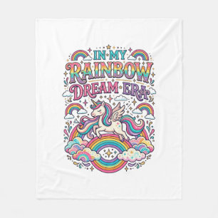 Unicorn In My Rainbow Dream Era Colourful Apparel  Fleece Blanket