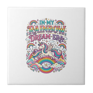Unicorn In My Rainbow Dream Era Colourful Apparel Tile