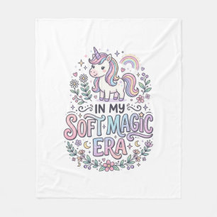 Unicorn In My Soft Magic Era Playful Typography De Fleece Blanket