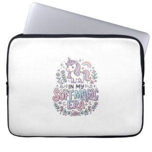 Unicorn In My Soft Magic Era Playful Typography De Laptop Sleeve