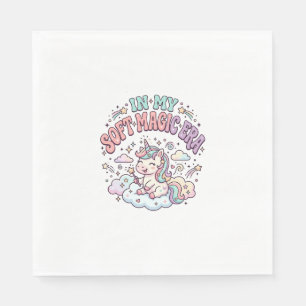 Unicorn In My Soft Magic Era Retro Style Product G Napkin