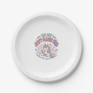 Unicorn In My Soft Magic Era Retro Style Product G Paper Plate