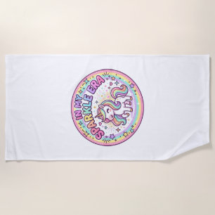Unicorn In My Sparkle Era Funny Print on Demand De Beach Towel