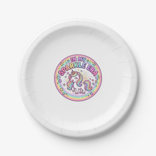 Unicorn In My Sparkle Era Funny Print on Demand De Paper Plate