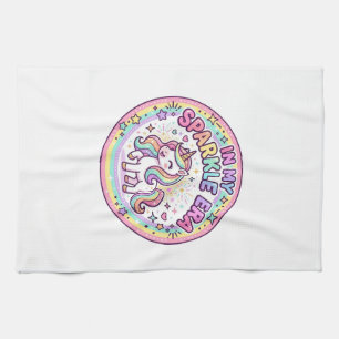 Unicorn In My Sparkle Era Funny Print on Demand De Tea Towel