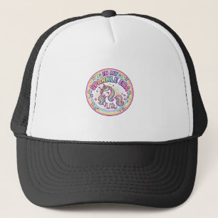 Unicorn In My Sparkle Era Funny Print on Demand De Trucker Hat