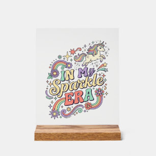 Unicorn In My Sparkle Era Kawaii Apparel Graphic_1 Acrylic Sign