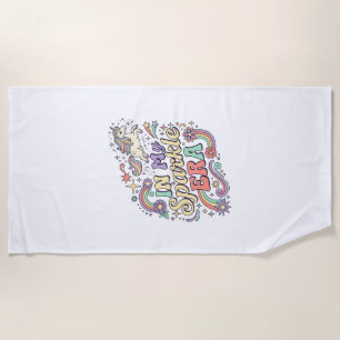 Unicorn In My Sparkle Era Kawaii Apparel Graphic_1 Beach Towel