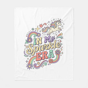 Unicorn In My Sparkle Era Kawaii Apparel Graphic_1 Fleece Blanket