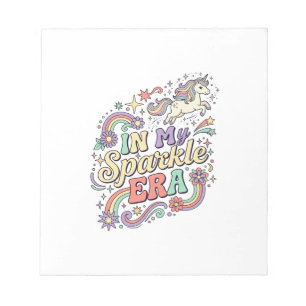 Unicorn In My Sparkle Era Kawaii Apparel Graphic_1 Notepad