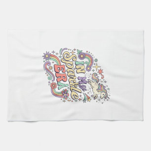 Unicorn In My Sparkle Era Kawaii Apparel Graphic_1 Tea Towel