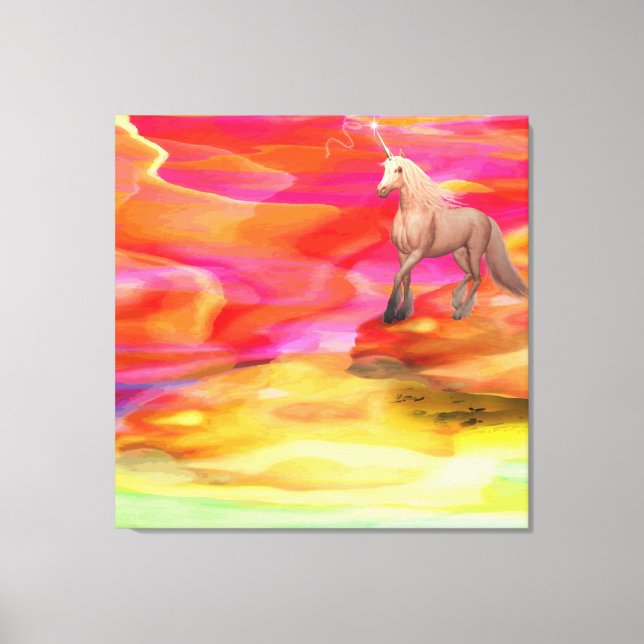 Unicorn in Painted Desert Canvas Print (Front)