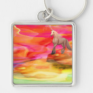 Unicorn in Painted Desert Key Ring