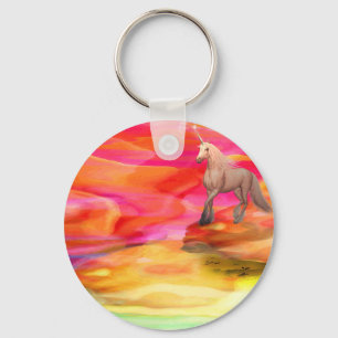Unicorn in Painted Desert Key Ring