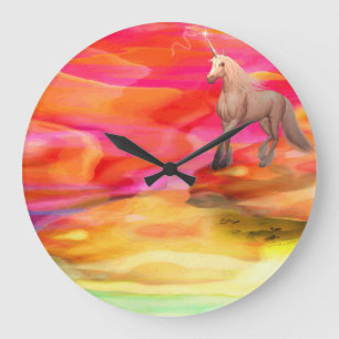 Unicorn in Painted Desert Large Clock