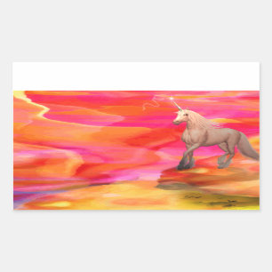 Unicorn in Painted Desert Rectangular Sticker