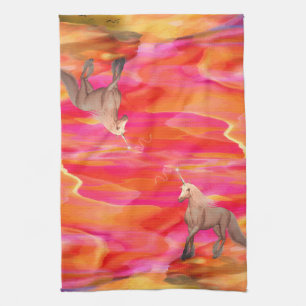 Unicorn in Painted Desert Tea Towel