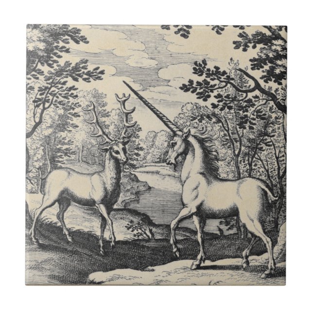Unicorn in the Forest Tile (Front)