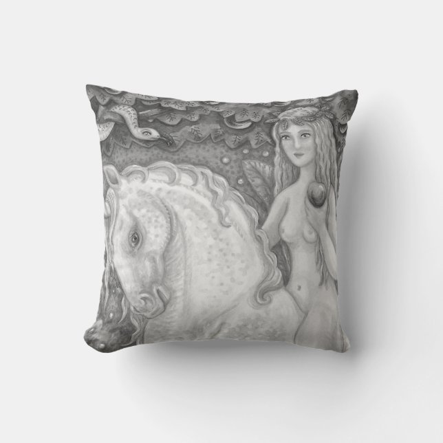 Unicorn In The Garden Of Eden EVE PILLOW Fantasy (Front)