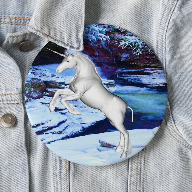 Unicorn in the Snow Button (In Situ)