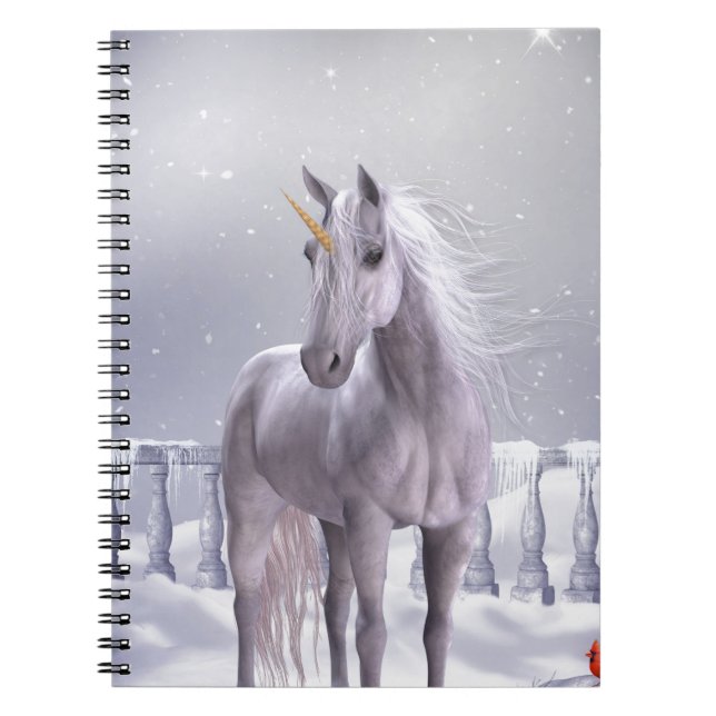 Unicorn in the Snow Notebook (Front)