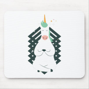 Unicorn in Yoga Pose Mouse Mat